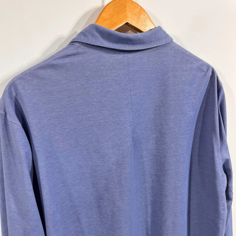 Lululemon Commission Mens Long Sleeve Button Down Shirt XL Blue‎ Career Office